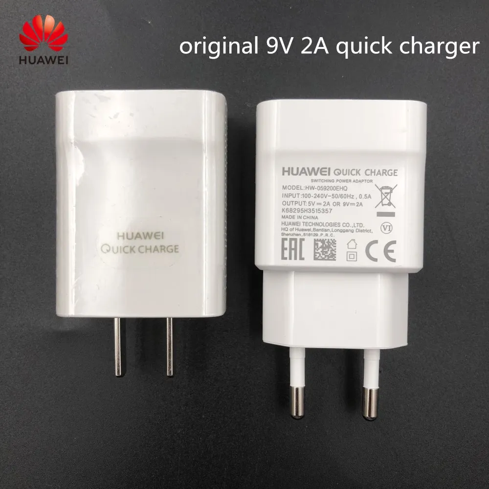 

Original Huawei p20 lite charger QC 2.0 Quick Fast Charge Adapter & Type-c Usb Cable For P10 P9 P8 Honor 9 8 Mate 9 10 nova 2 3