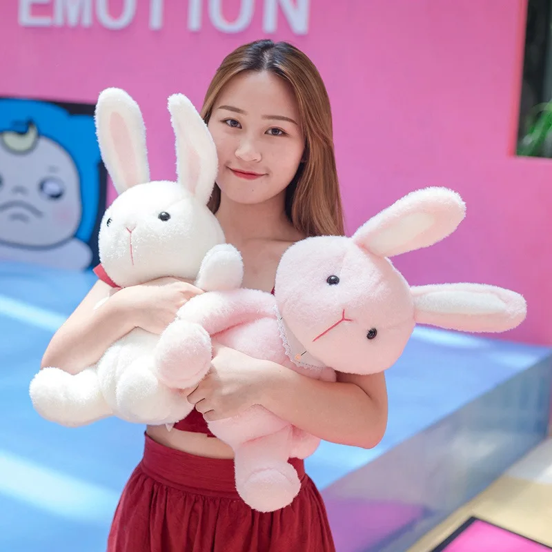 New 35cm-60cm Soft Pink/White Rabbit Plush Toy Cute Cartoon Animal Bunny Stuffed Doll Baby Sleeping Girlfriend Christmas Gift