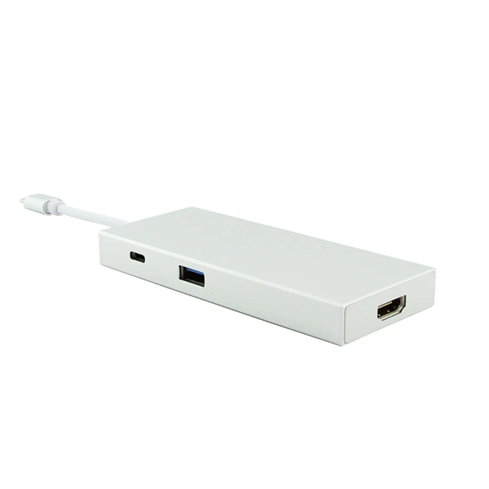 Firstmemory Тип-C концентратор 7-в-1 Порты и разъёмы концентратор HDMI адаптер с Тип C Мощность доставки зарядки Порты и разъёмы TF/SD кард-ридер для Macbook pro