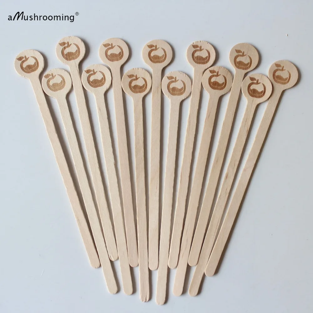 X1000 деревянные палочки для напитков | Персонализированные палочки для перемешивания | кофейные мешалки с лазерной печатью 15 см