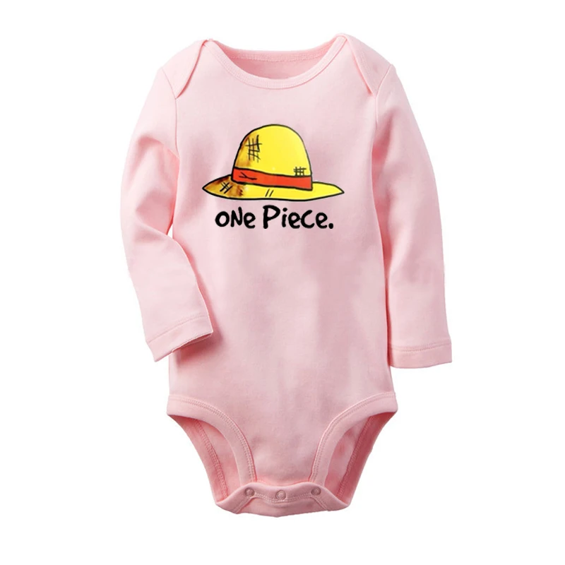 Baby259PC Один кусок Обезьяна D соломенная шляпа Луффи дизайн новорожденных наряды с длинным рукавом комбинезон хлопок печати младенческой Боди Одежда - Цвет: Baby259PC