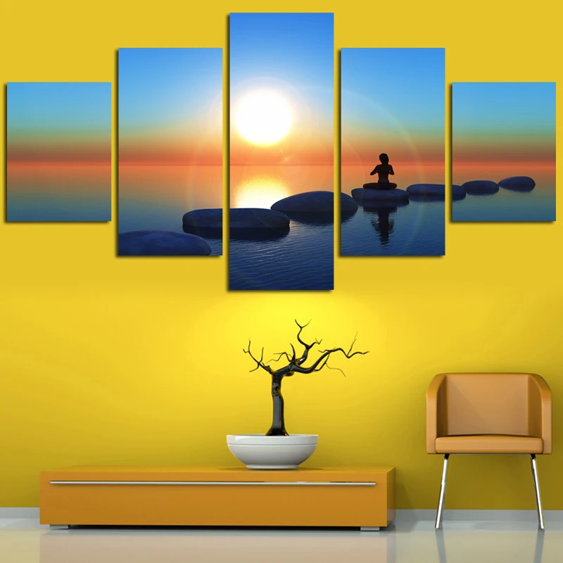 

Inspirational painting wall art wall sunrise poster vintage for living room decoration HD pringting wall art without frame FA470