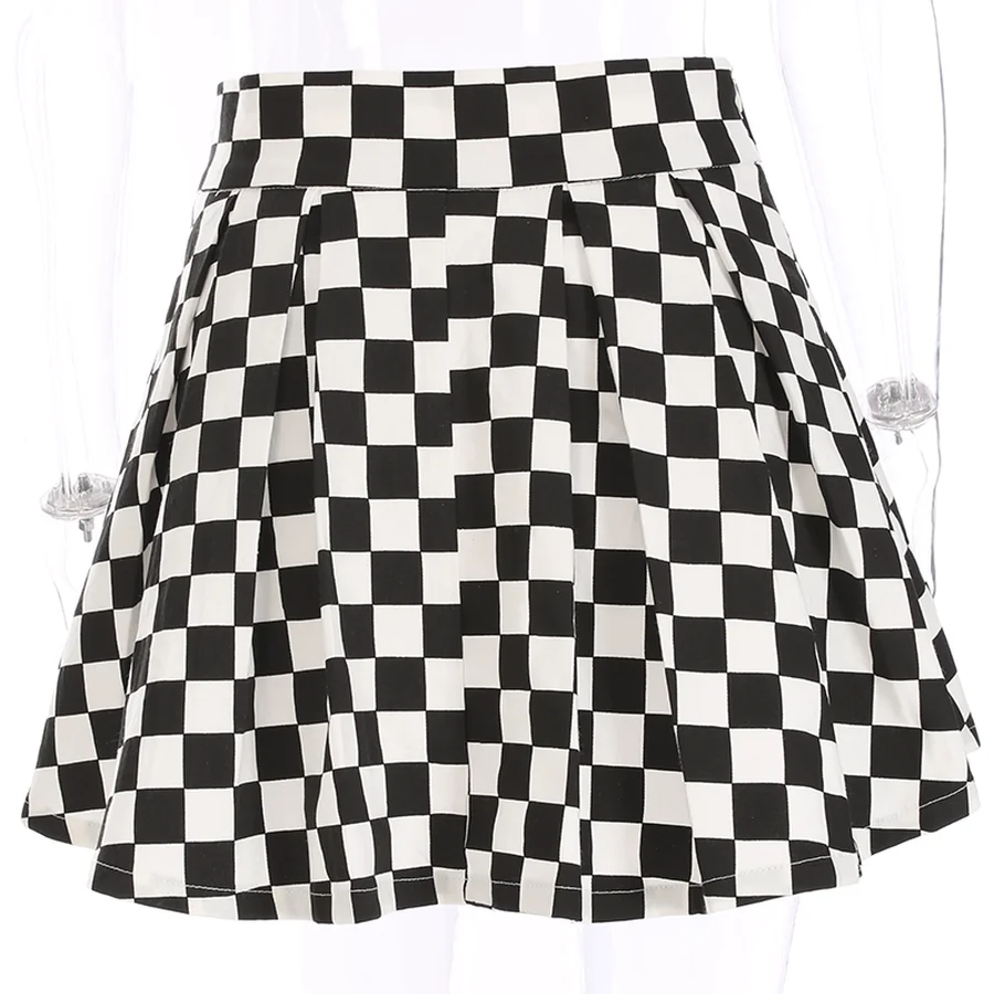 DICLOUD 2019 Pleated Checkerboard Skirts Womens Harajuku High Waisted Skirt Casual Dancing Korean Sweat Short Summer Mini Skirts DICLOUD 2019 Pleated Checkerboard Skirts Womens Harajuku High Waisted Skirt Casual Dancing Korean Sweat Short Summer Mini Skirts