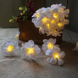 1,5 м 10LED DIY frangipani струнные огни батарея цветочный праздничное освещение, Рождественская вечеринка гирлянда украшения, спальня домашний