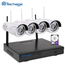 Подключи И Играй 4CH Беспроводной Комплект NVR P2P 1080 P HD Открытый ИК Ночного Видения IP Камеры Видеонаблюдения CCTV WI-FI Системы Наблюдения