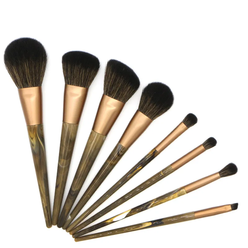 New 8pcs Resin Handle Wool like Classic Foundation Blending Power
