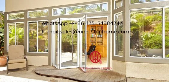  Aluminum insulated concertina folding storm door Sliding Interior door Movable Sound Proof Folding 