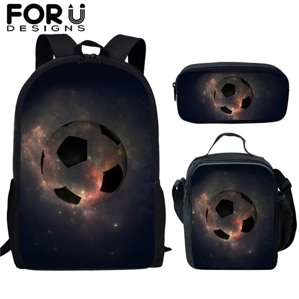 FORUDESIGNS/3 шт./компл. детские школьные сумки 3D Ice Soccerly/Ножной Мяч Узор рюкзак школьный рюкзак для подростков мальчиков и девочек книжные сумки Mochila - Цвет: HME700CGK