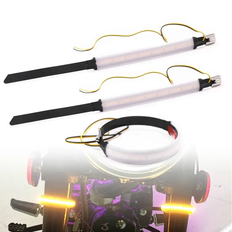 

120 Turn Signals 2pc Amber LED Motorcycle Fork Light LED Turn Signal Light LED indicator light moto motorbike Parts