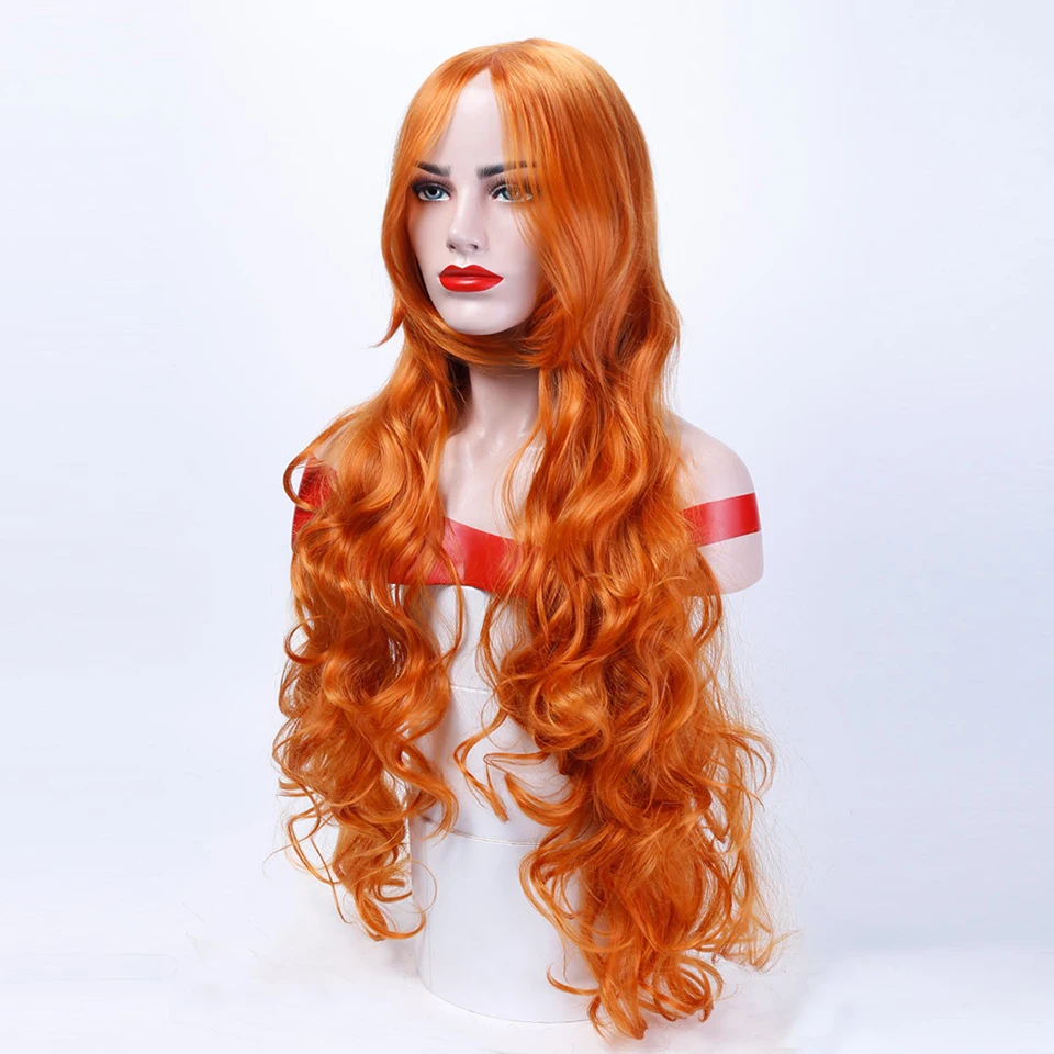 WTB волнистые парики 10 цветов термостойкий синтетический парик Хэллоуин вечерние парик длинный оранжевый парик косплей