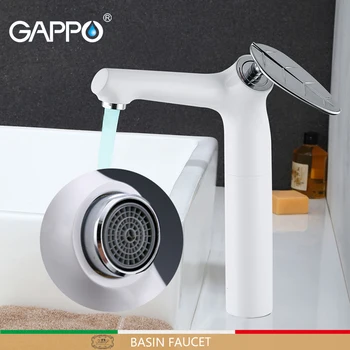 

GAPPO tall Basin faucets brass mixer bathroom water tap Deck Mounted white Bath taps basin faucets mixer torneira do anheiro
