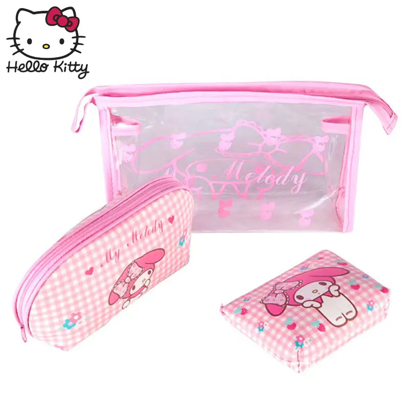 3 шт./компл. hello kitty Плюшевые кошельки Женская сумка для макияжа мультяшная