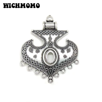 

New 1pieces 78*64MM Retro Alloy Hearts Pendants Charms Tassel Loop Linker Connector for DIY Necklace Jewelry Accessories