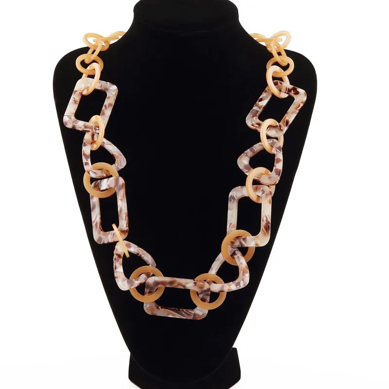 Acrylic Chain Link Long Necklace Basic woman Jewelryin Chain Necklaces