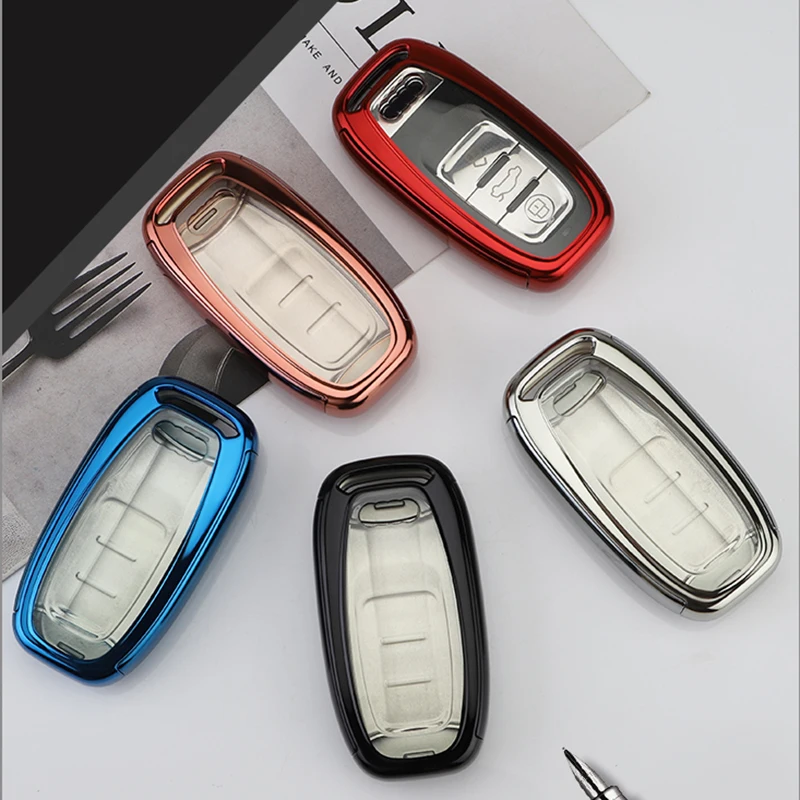 

Car Key Protection Cover for Audi A4L A5 A6 A6L Q5 S5 S7 Protect Shell Car Styling Electroplating Case Covers