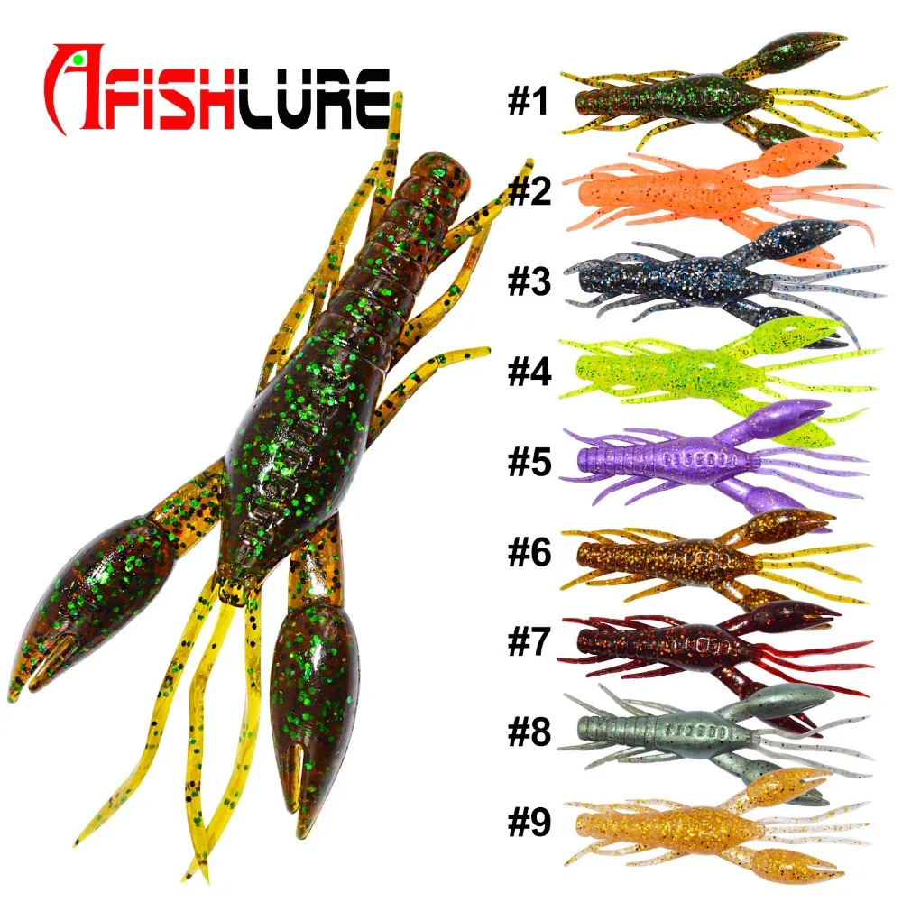 4pcs/lot Soft Hammer Shrimp 80mm 5.5g Fishing Soft Bait Lures Water