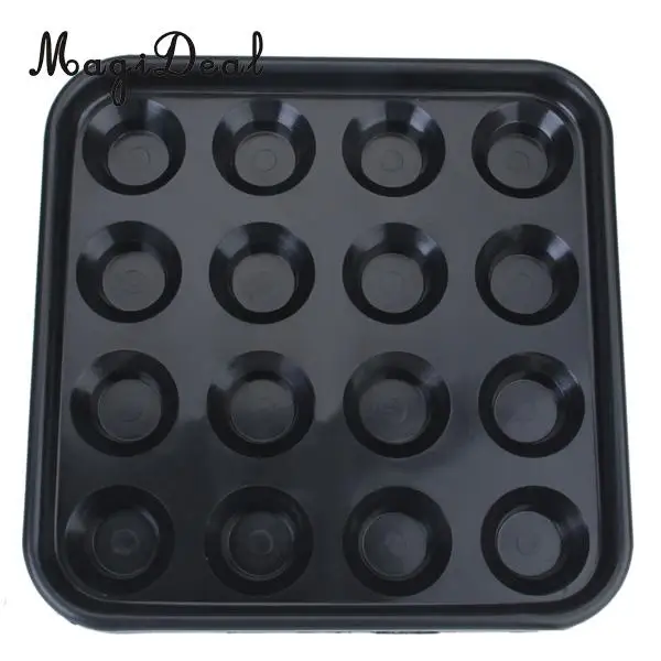 MagiDeal Professional Plastic Pool Billiard Ball Tray Holds 16 Balls - Black for Funny Indoor Table Game Sport Acee Friend Gifts