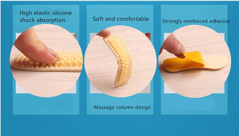 Мягкие силиконовые обувные стельки, наклейки на пятку, утолщенные, Нескользящие, износостойкие, для ног, пятки, половинные стельки, подходят для массажа ног