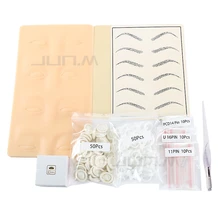 Набор для бровей, Перманентный макияж, тату, бровей, тату, микроблейдинг, набор ручек с 30 шт., игла, лезвие, кольцо, чашка, практика, кожа