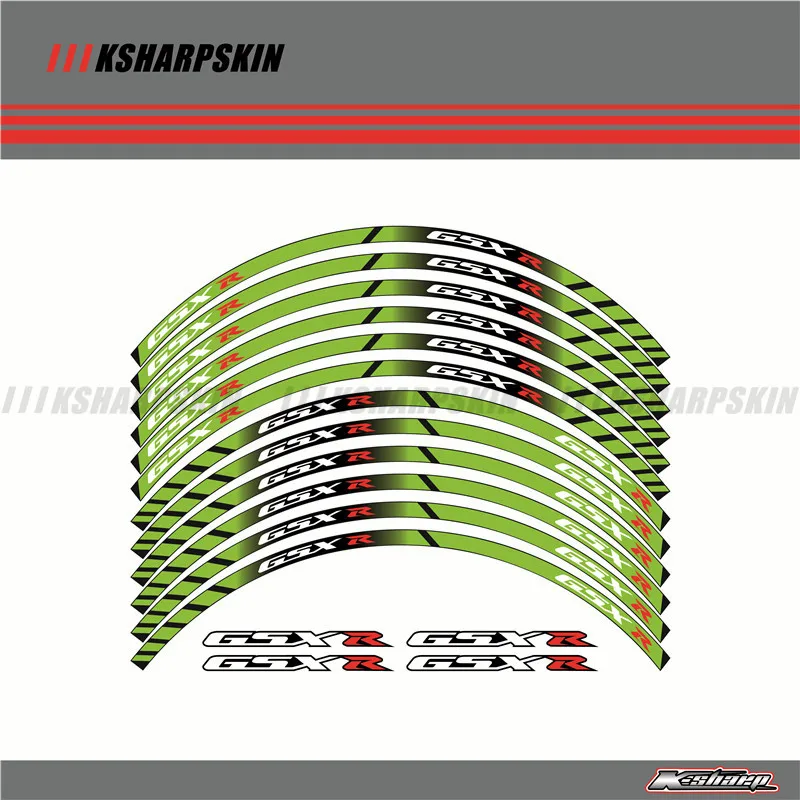 12 X толстый край внешний обод наклейки в полоску колесные наклейки подходят ко всем SUZUKI GSXR 250 400 600 1000 750 GSXR1000R GSXR1000 GSXR600 750