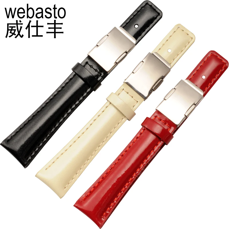 

Webasto Watch Band For Casio Black Red Cow Leather Straps Width 18mm Buckle Watch Strap Watchbands Free Shipping