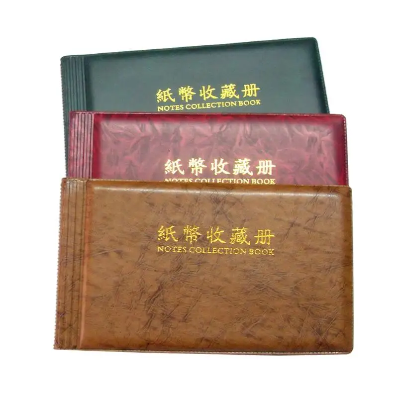 20 Pages Paper Money Currency Banknote Collection Book Storage Album Easy to Carry Plastic Material Random Color