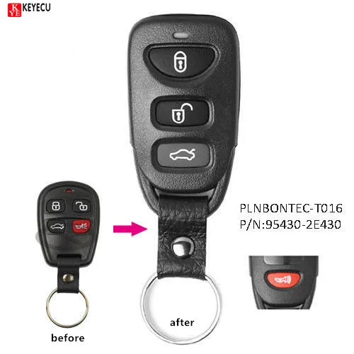 

Keyecu New 2+1 button Replacement Remote Key Fob 315MHz for Kia Sorento 2004 2005 2006 FCC:PLNBONTEC-T016
