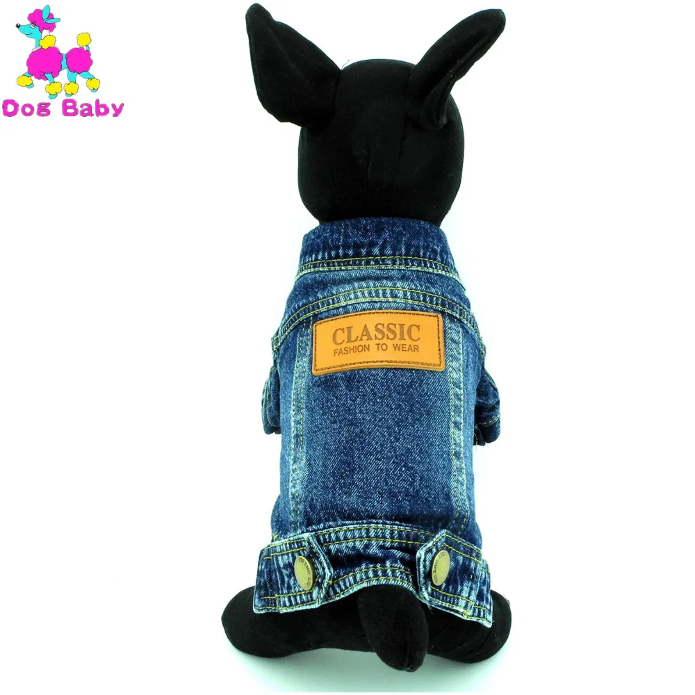 

DOGBABY Jean Dog Coat Jacket Spring Autumn Solid Pet Jacket Blue Color Cool Dogs Cats Two Legs Clothes Size S-XXL Pets Clothing