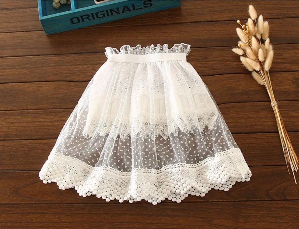 2017 Princess Girls Summer Fairy Lace Tulle Skirts, Baby Kids Fashion