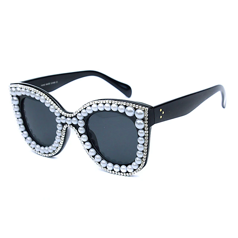 Модные ботфорты Размеры D квадратный Солнцезащитные очки для женщин Для женщин красиво жемчужина алмазов большие Размеры Рамки зеркало