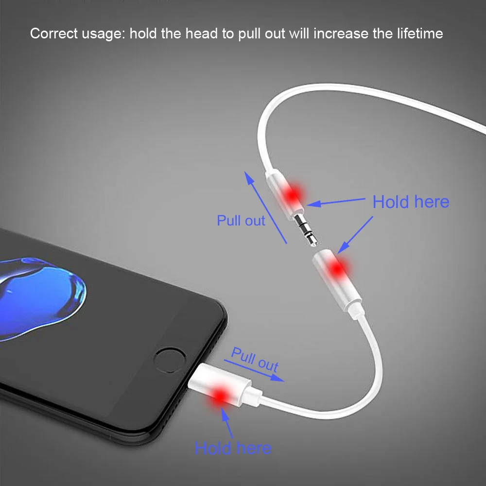 IOS 10,2 ниже для Lightning до 3,5 мм разъем для наушников аудио кабель конвертер адаптер Aux музыка для iPhone 5 6 7 разветвитель наушников