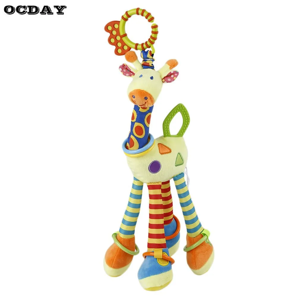OCDAY Baby Жираф подвесная коляска колокольчики Мягкая Игрушка Животные колокольчики забавные развивающие мобильные телефоны игрушки ручная погремушка Горячая