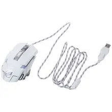 Warwolf Профессиональная 6D USB Проводная игровая мышь с регулируемой dpi 6 кнопок Красочный Светодиодный свет серебрянное покрытие мыши для ноутбука