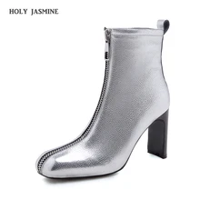 2019 Spring Autumn High Heels Square Toe Ankle Boots for Women Fashion Patent Leather Motorcycle Boots Woman Botas Mujer Black цена 2019 Spring Autumn High Heels Square Toe Ankle Boots for Women Fashion Patent Leather Motorcycle Boots Woman Botas Mujer Black цены онлайн