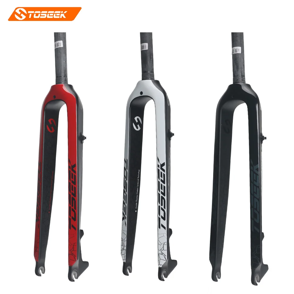 

2018 New Toseek Full carbon fiber Fork Mountain Bike fork 26/27.5/ 29inch 520g 3K 1-1/8"edition hard bicycle fork