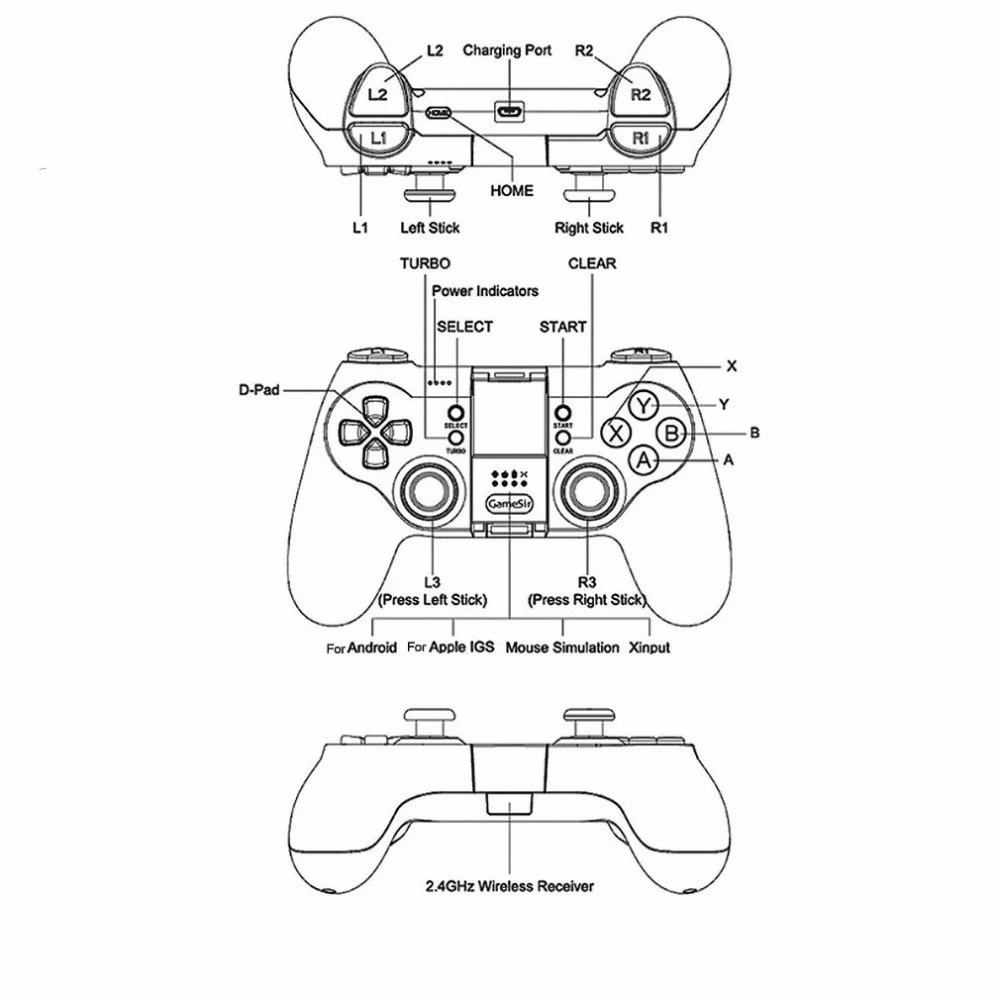 tello GameSir T1 Remote Controller Joystick Handle For ios7.0+ Android 4.0+ for tello Drone Accessories also for game operation