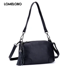 Lomelobo женская сумка-мессенджер из натуральной кожи, женские сумки на плечо, женская сумка-хобо, Сумка с узором Личи+ кисточка, сумки через плечо