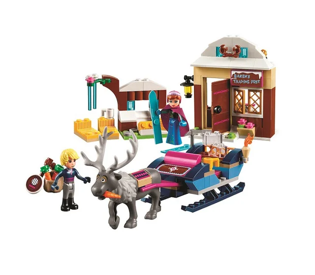 Friends Anna Kristoff s Sleigh Adventure 41066 Princess Series Building font b Blocks b font Compatible