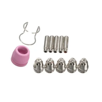 

12PCS Plasma Cutter Consumbles Torch Tips Electrodes Ceramic Shield Cups Guide Ring Cutting Torch Parts for AG60 CUT40/50/60A
