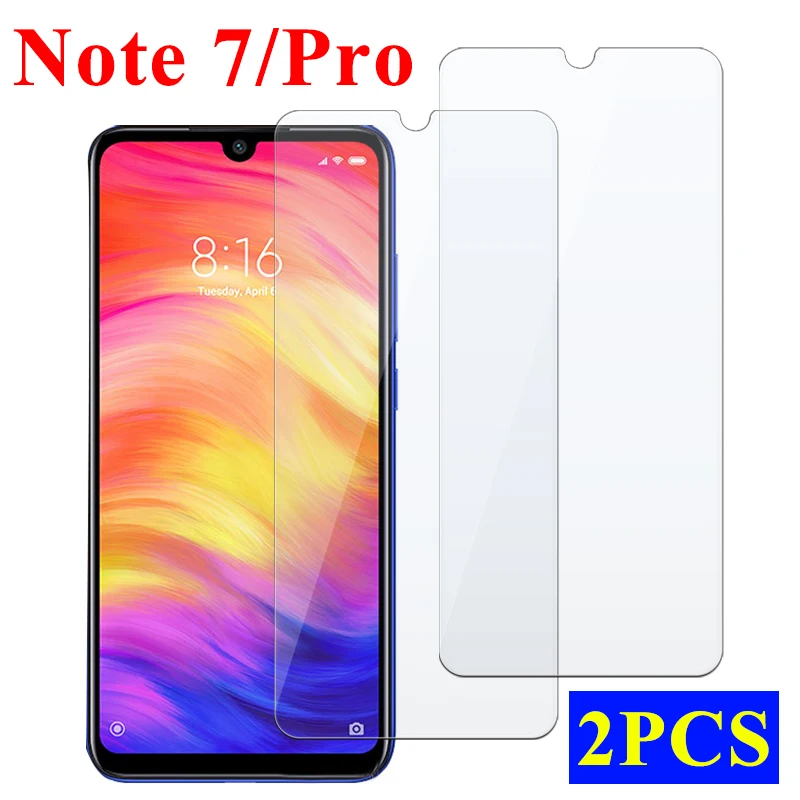 2PCS Tempered Glass For Xiaomi Redmi Note 7 Pro Screen Protector Ksiomi Note7 Protective Xiomi 7Note 7Pro Xaomi Redme Not7 Xiami | Мобильные