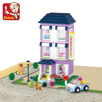 

Sluban 0531 541Pcs Pink Dreams Hotel Building Blocks Model Bricks Toys Educational toys for children gifts Compatible With Toys