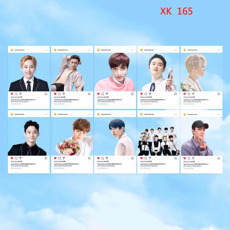 

EXO INS Style Transparent 10 Pieces Of Each Homemade Signature Card MINI-Card