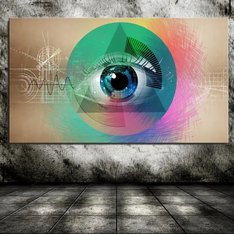 Artwork Vintage eyes Illuminati Abstract Figure Painting Abstract Canvas drawing Oil Painting Home font b decor