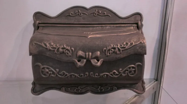 Bronzed Cast Iron Mailbox Rustic Iron-Mail box Fashion Vintage Bucket tin Newspaper Post Letter Box Garden decor | Дом и сад