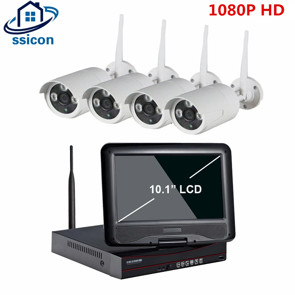 

1080P Wireless NVR KIT 10.1 Inch LCD Screen NVR Wireless IR Waterproof WIFI IP Camera Waterproof Video Security System
