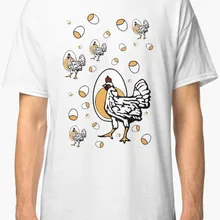 Мужская белая футболка в стиле ретро с розанными цыплятами, Модная тонкая хлопковая футболка