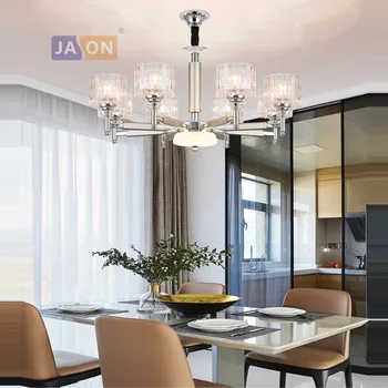 

led e14 Postmodern Iron Crystal Glass Clear Chrome Chandelier Lighting Lustre Suspension Luminaire Lampen For Foyer
