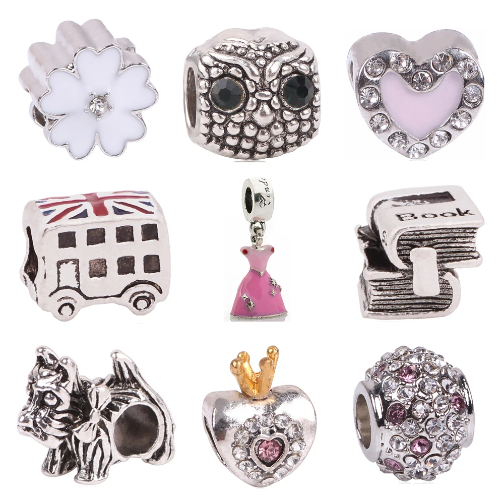 

dodocharms NEW Silver Color Bead Charm European Silver MOM LOVE Bead Fit Pandora Bracelets & Bangles Necklace