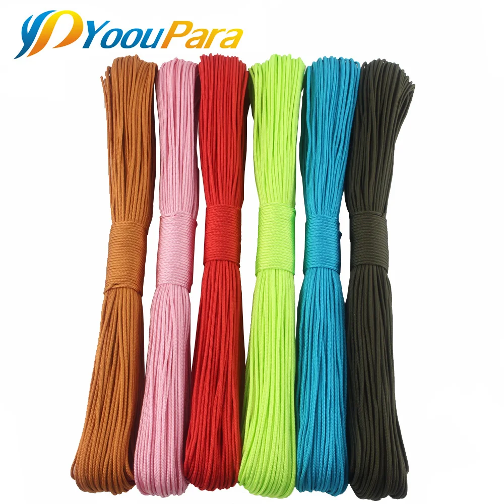 100 متر 2 ملليمتر paracord من موقف النوى paracorde حبل الحبل ل ديي صنع المجوهرات سوار 100 ألوان