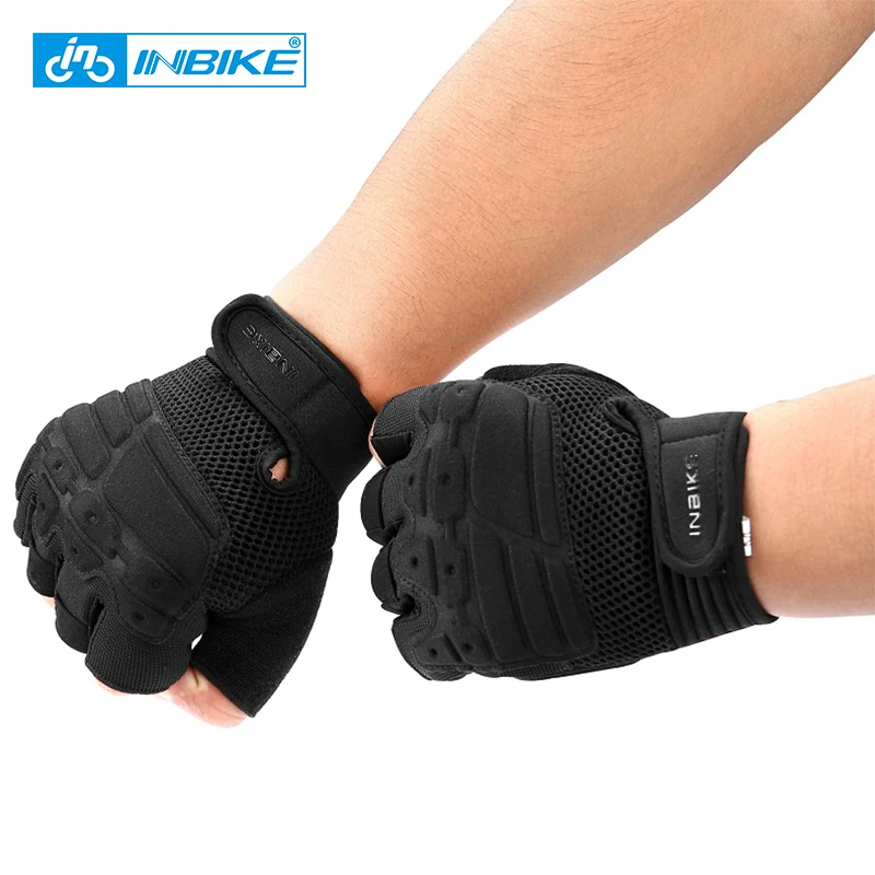 INBIKE, новые военные армейские страйкбольные уличные спортивные перчатки с полупальцами, тактические перчатки для велоспорта, горного велосипеда, противоскользящие перчатки QG721
